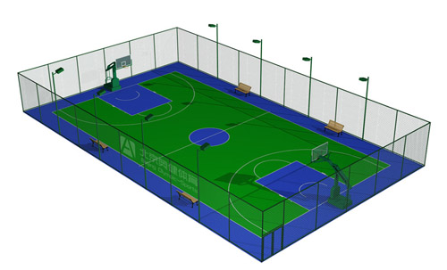 塑膠籃球場(chǎng)效果圖