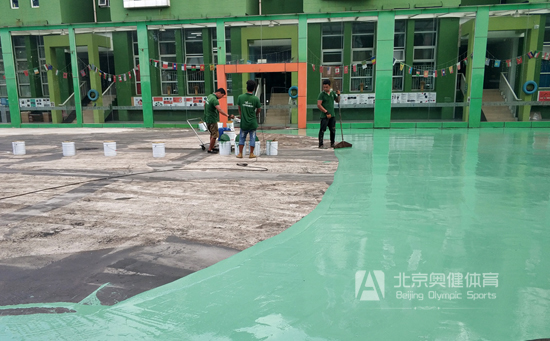 硅PU球場塑膠施工圖