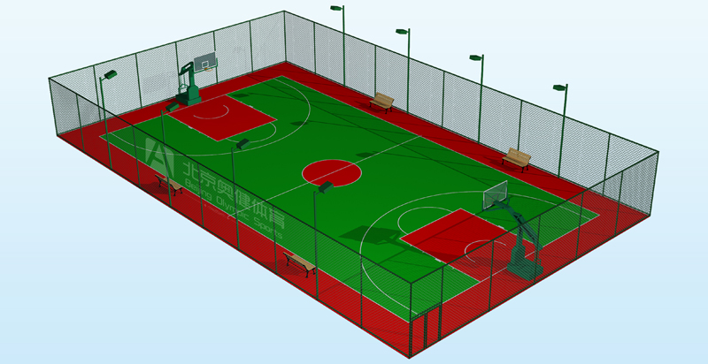 硅pu籃球場效果圖