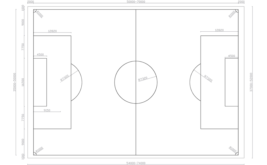 標準7人制人造草足球場尺寸圖片
