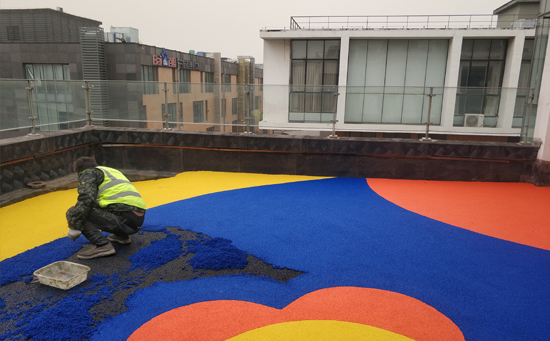 露臺epdm塑膠地面圖案制作