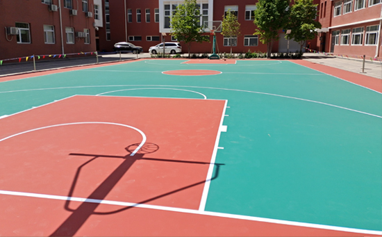 維修后的硅pu籃球場面層