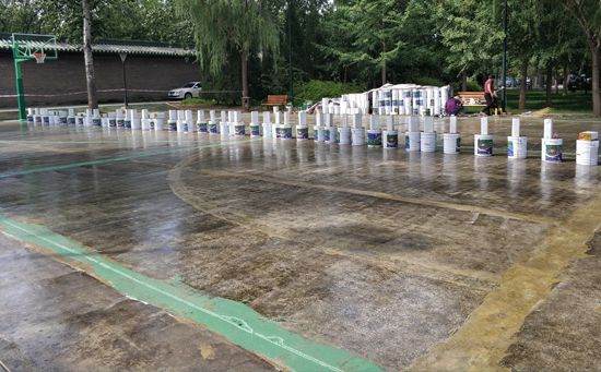 硅pu籃球場(chǎng)施工圖片