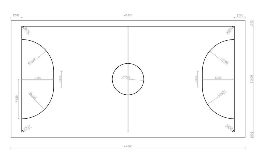 標(biāo)準(zhǔn)人造草足球場(chǎng)尺寸圖片