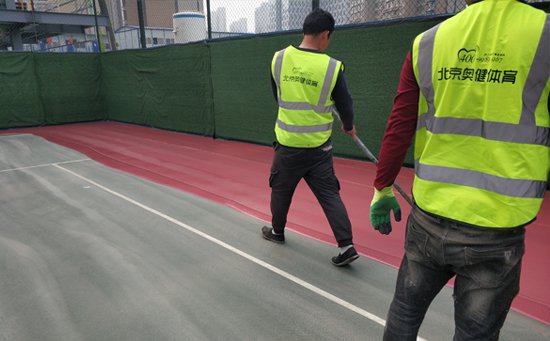 丙烯酸球場(chǎng)施工視頻+圖片